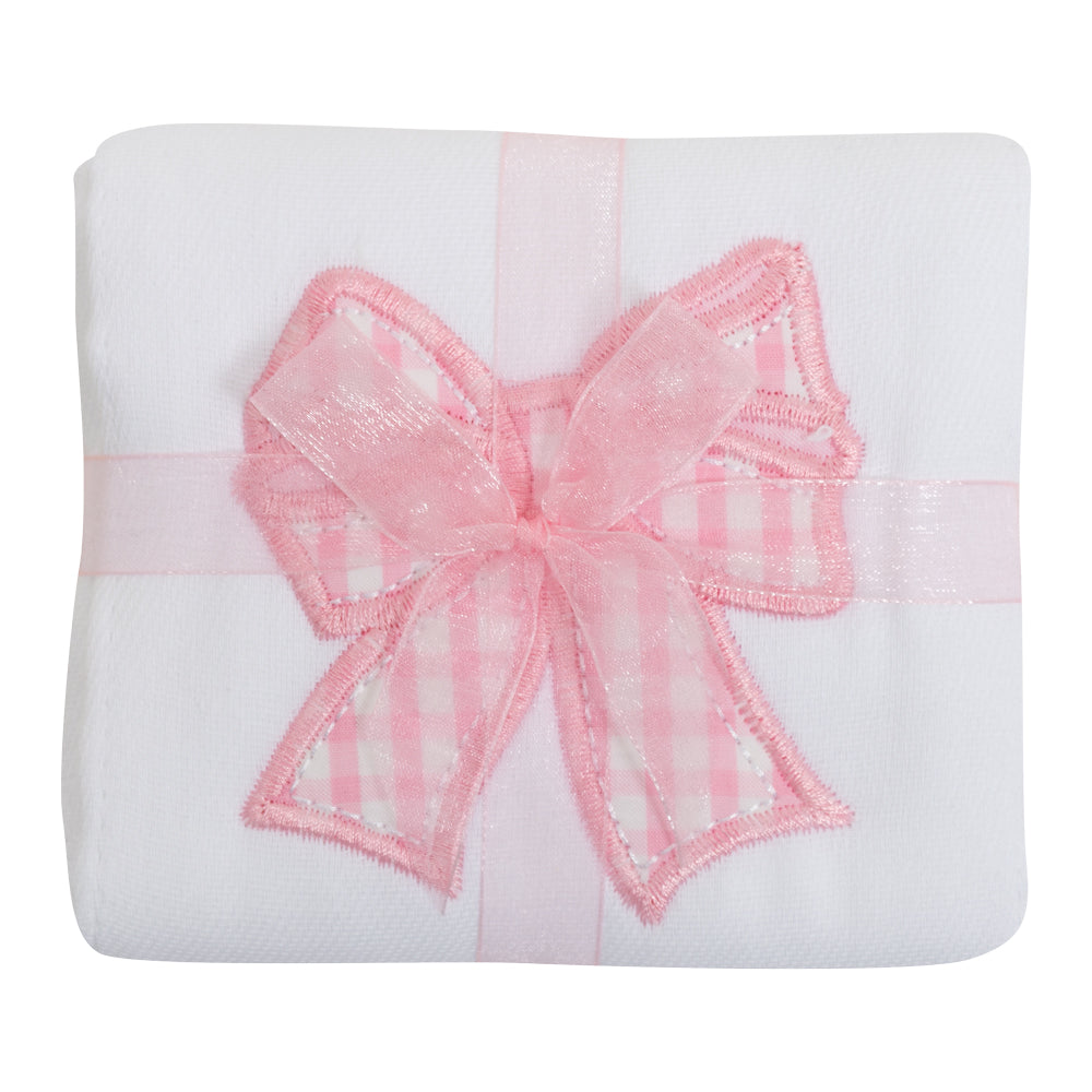 Pink Bow Appliqued Burp