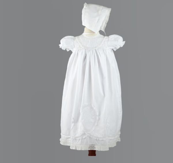 Girls Lacy Yoke Special Occasion Christening/Baptism Gown