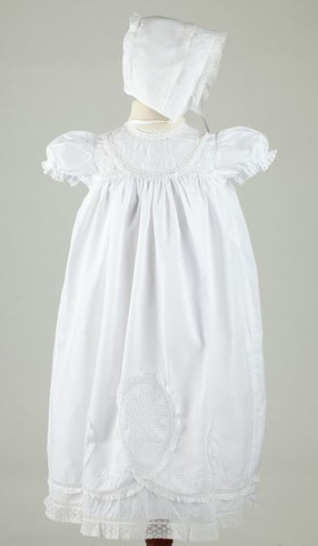 Girls Lacy Yoke Special Occasion Christening/Baptism Gown