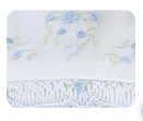 Baby Girls White Smocked Dress with Embroidered Blue Flowers