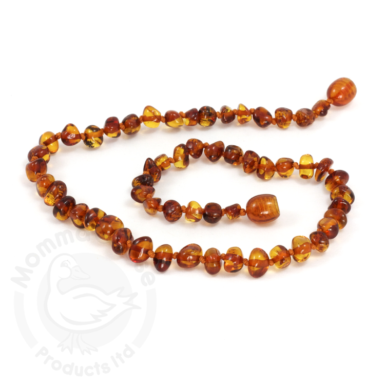 Amber Teething Necklace - Baroque Cognac Necklace