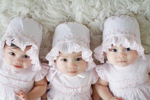 Girls Rose Garden Smocked Bonnet