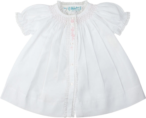 Newborn Baby Girls Smocked Yoke Open Front Daygown - CALL FOR AVAILABILITY
