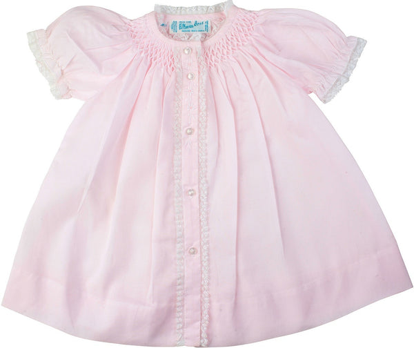 Newborn Baby Girls Smocked Yoke Open Front Daygown - CURRENTLY OUT STOCK, CALL FOR AVAILABILITY