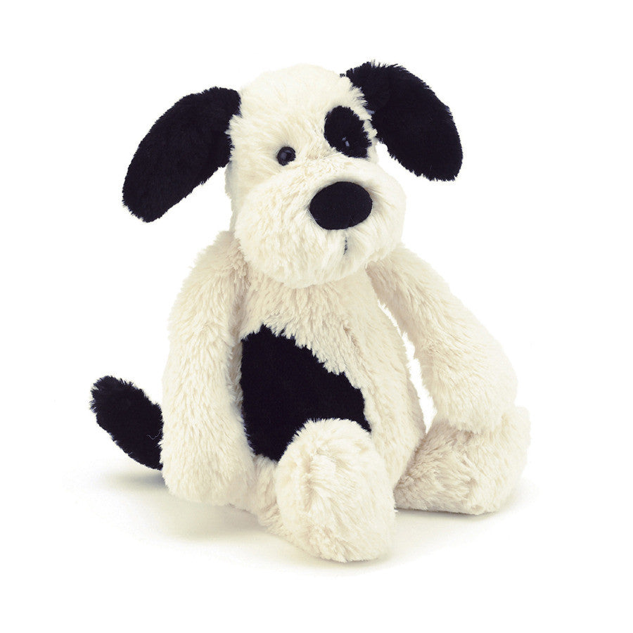 Bashful Black & Cream Puppy Stuffed Animal