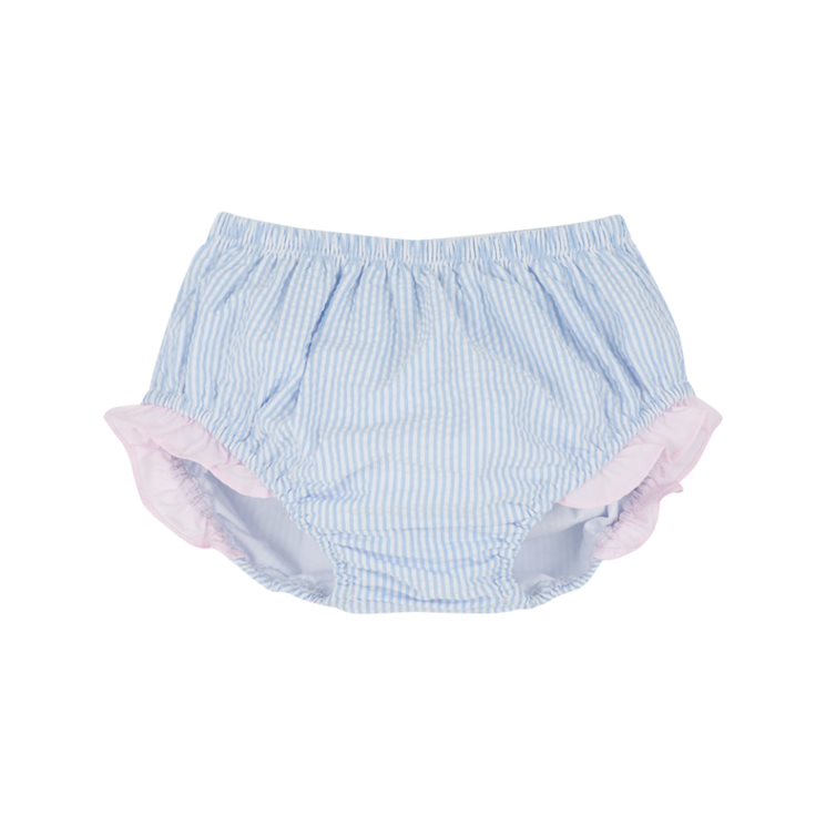 Byrde Bloomer - Breakers Blue Seersucker With Palm Beach Pink