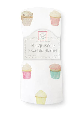 Swaddle Designs Marquisette Swaddle Blanket - Watercolor Cupcakes