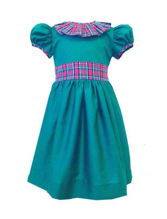 Christmas Plaid Ruffle Green Classic Dress