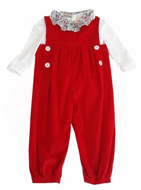 Felicite Liberty Of London Christmas Girls Corduroy Romper Set