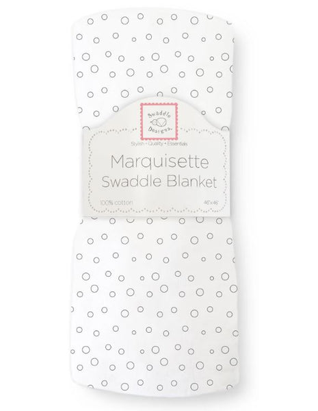 Marquisette Swaddle Blanket - Bubble Dots, Soft Black