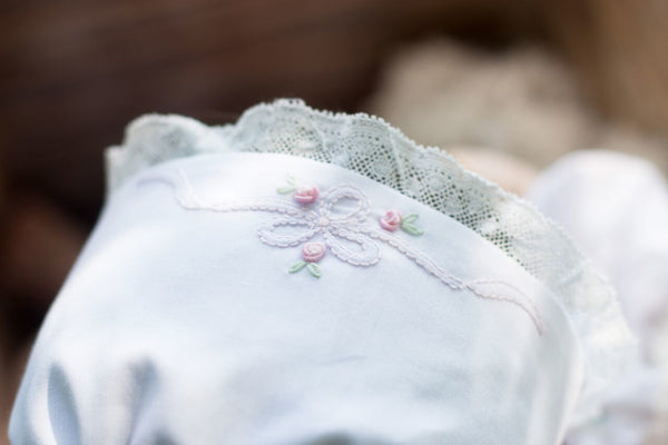 Vintage Bow and Lace Bonnet