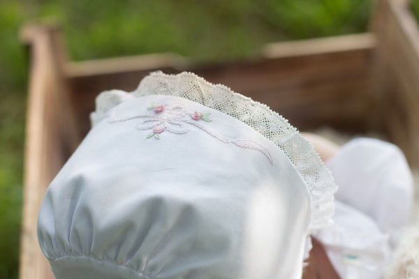 Vintage Bow and Lace Bonnet