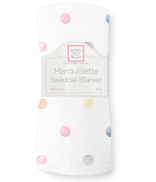 Marquisette Swaddle Blanket - Watercolor Multi Dots