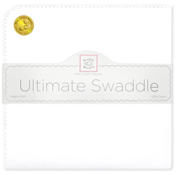 Ultimate Swaddle Blanket - White with White Trim