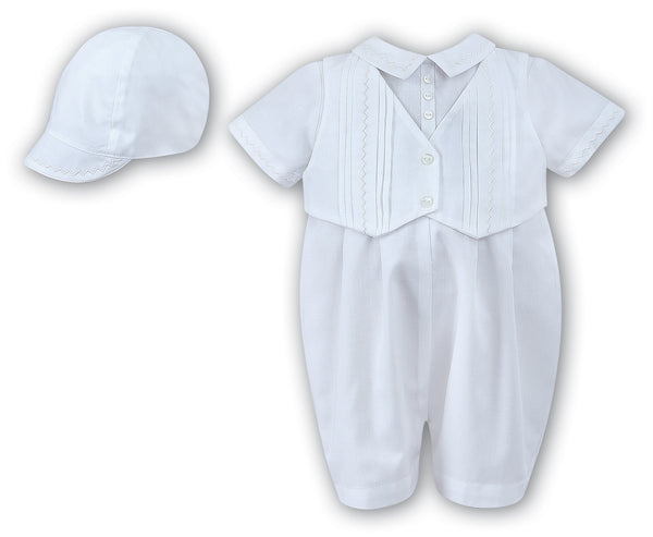 Baby Boys Christening Outfit with Vest and Hat