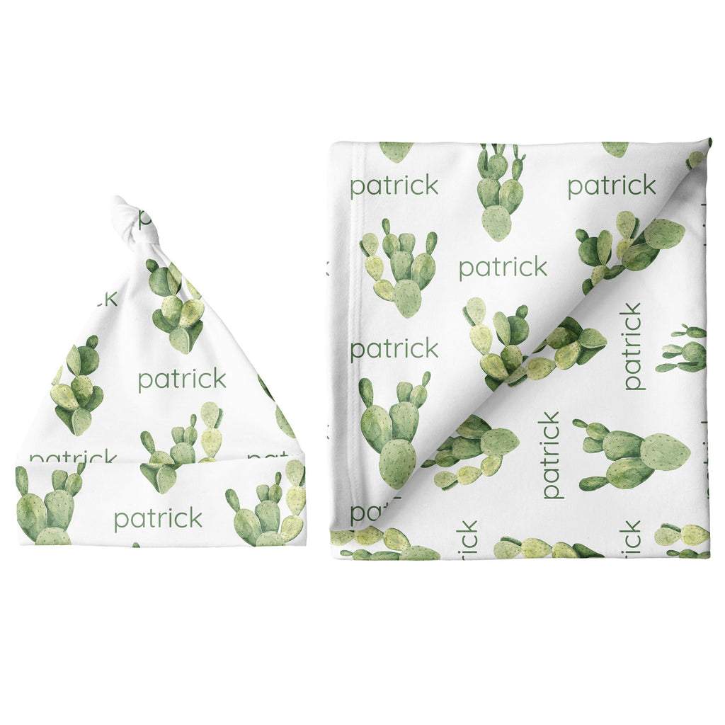 Sugar + Maple Large Blanket & Hat Set - Cactus