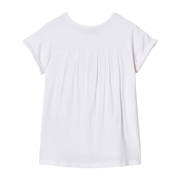 Girl rolled sleeve t-shirt with applique Yeah Shirt