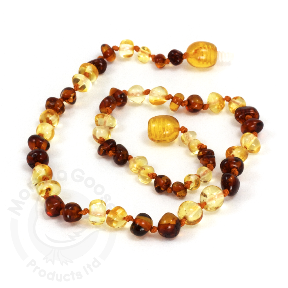 Amber Teething Necklace - Baroque Cognac & Lemon Necklace