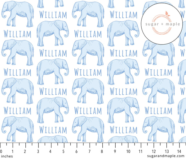 Sugar + Maple Small Blanket & Hat Set - Elephant Blue
