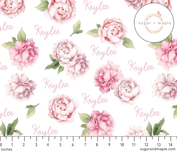 Sugar + Maple Large Blanket & Hat Set - Pink Peonies