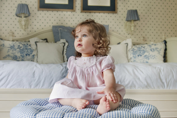 Newborn Baby Girls Pink Vintage Bow Collection Dress