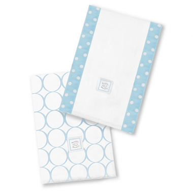 Baby Burpies Pastel Blue Mod Circles on White
