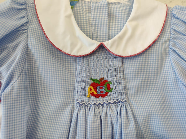 Anavini 4-6x Girls 500D-VF22 Bl Chk ABC Dress