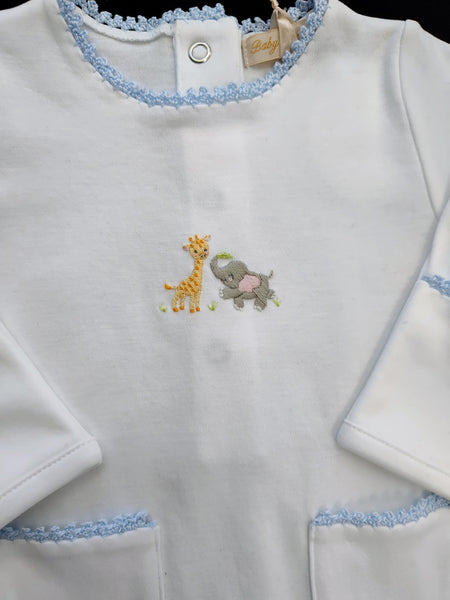 Boys White & Blue Safari Footie