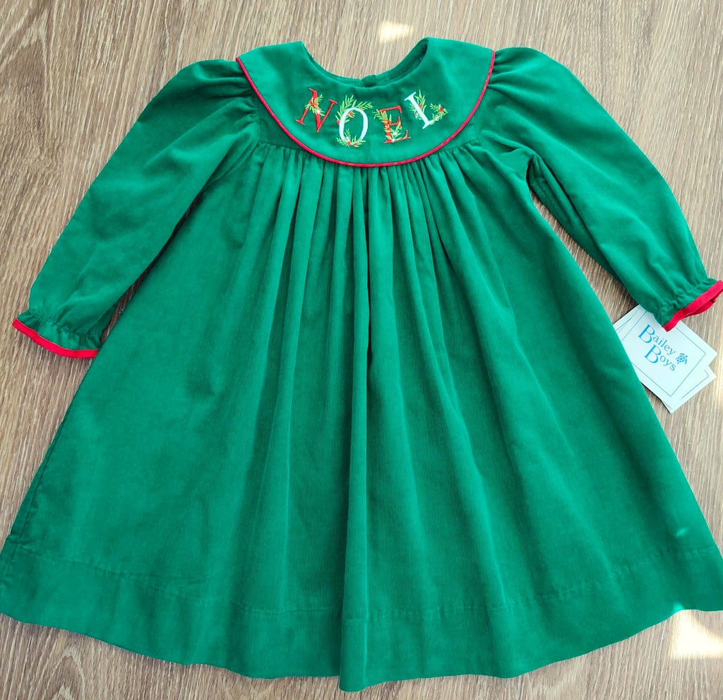 Bailey Boys Girls Green Corduroy Noel Float