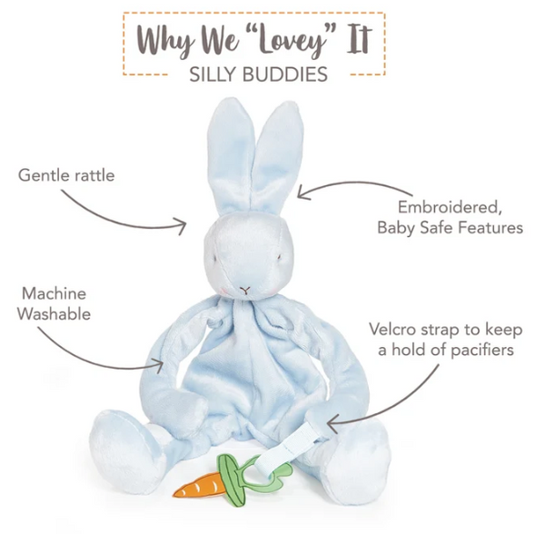 Bud Blue Silly Bunny Paci Clip