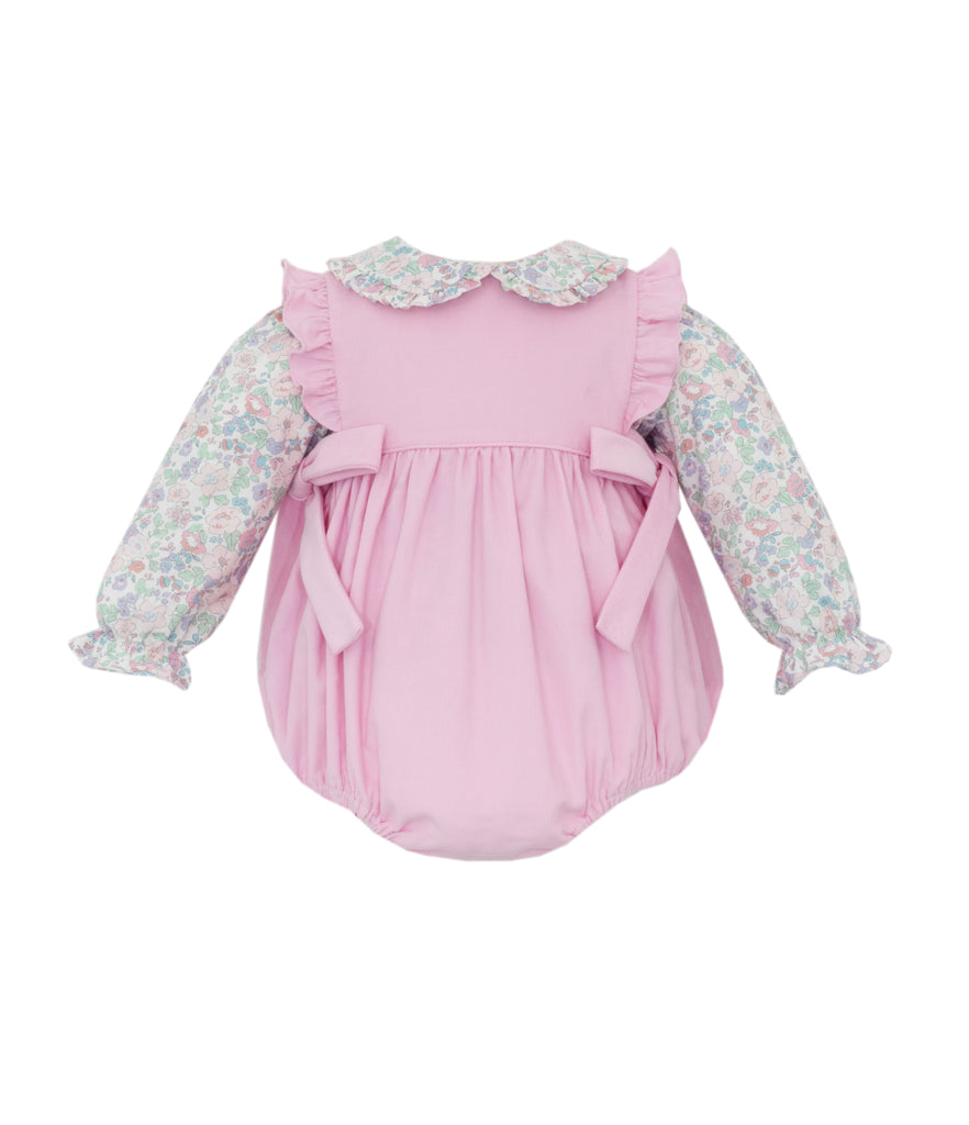 Petit Bebe Pink Corduroy Bubble & Floral Blouse