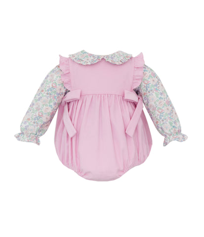 Petit Bebe Pink Corduroy Bubble & Floral Blouse