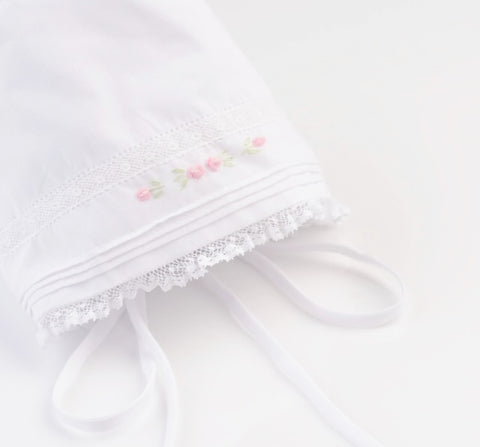 Feltman Brothers Girls Floral Bullion & Lace Bonnet