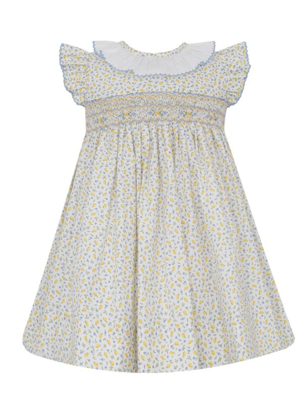 Eloise Lemon Smocked Dress
