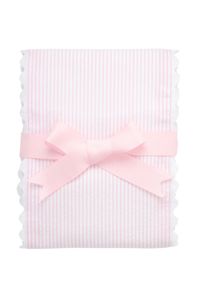 Pink Seersucker Stripe Fabric Burp Pad