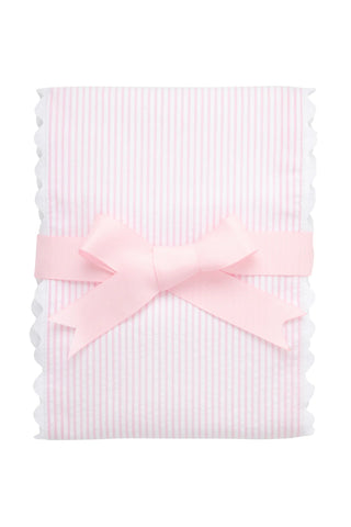 Pink Seersucker Stripe Fabric Burp Pad
