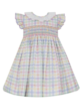 Girls Pastel Plaid Dress