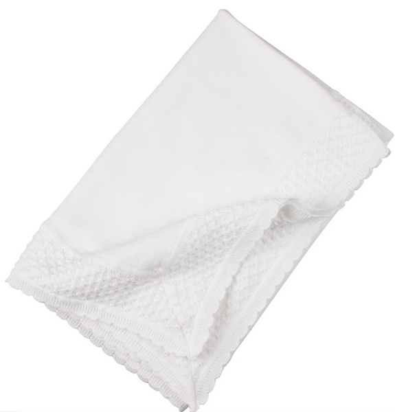 Feltman Brothers White Special Occasion Knit Blanket