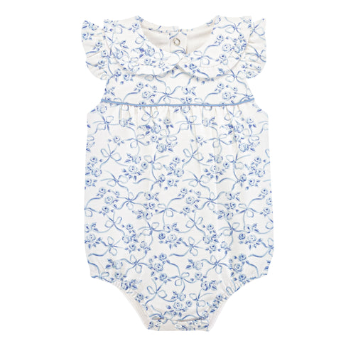 Girls Blue Romantic Toile Bubble