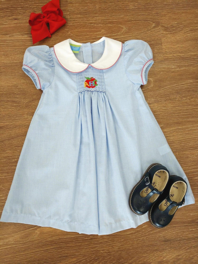 Anavini 4-6x Girls 500D-VF22 Bl Chk ABC Dress