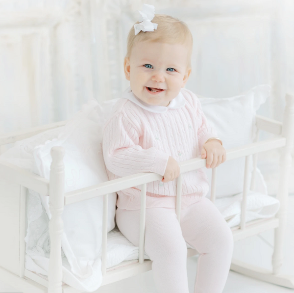Girls Peter Pan Cable Knit Pantset