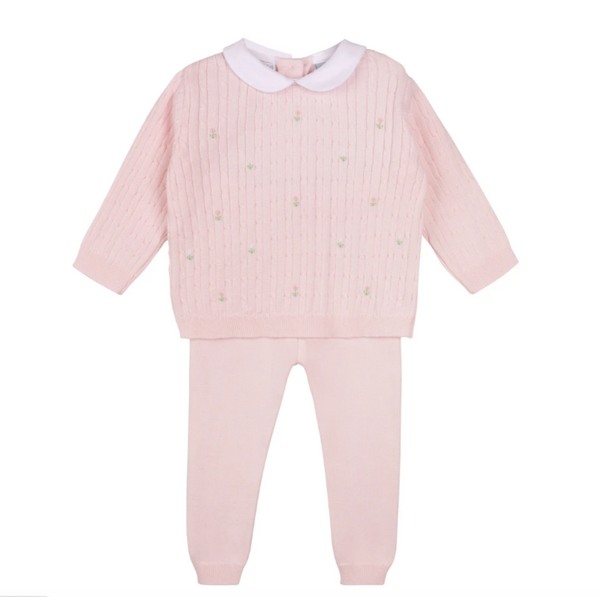 Girls Peter Pan Cable Knit Pantset