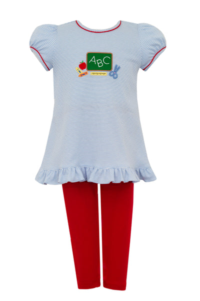 Claire and Charlie Girl Back To School Leggin Set