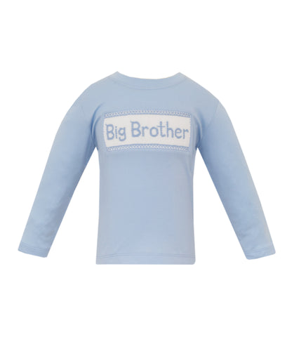 Anavini Blue Smocked Big Brother T-Shirt