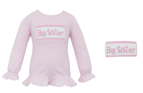 Anavini Smocked Big Sister T-Shirt