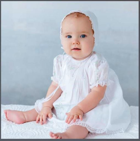 Feltman Brothers Baby Girl White Floral Heart Slip Dress