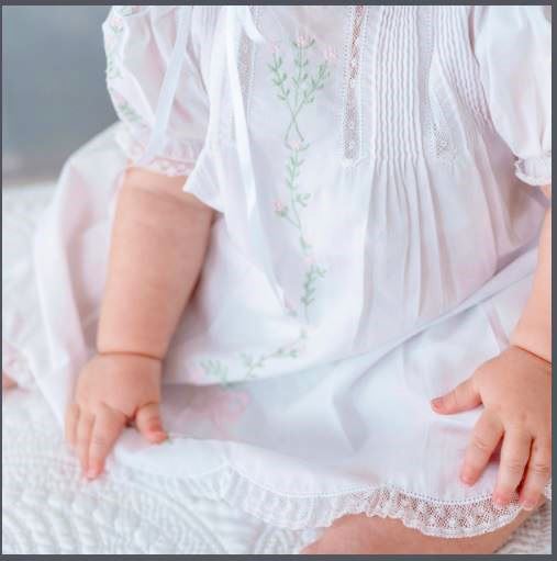 Feltman Brothers Baby Girl White Floral Heart Slip Dress