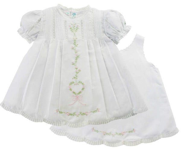 Feltman Brothers Baby Girl White Floral Heart Slip Dress