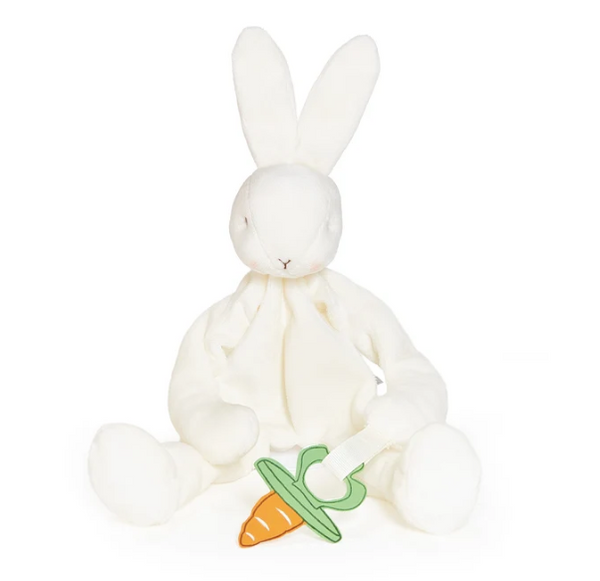 White Bun Bun Bunny Silly Buddy Paci Clip