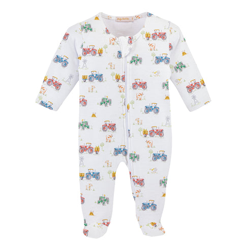 Tractor Time Print Footie Sleeper